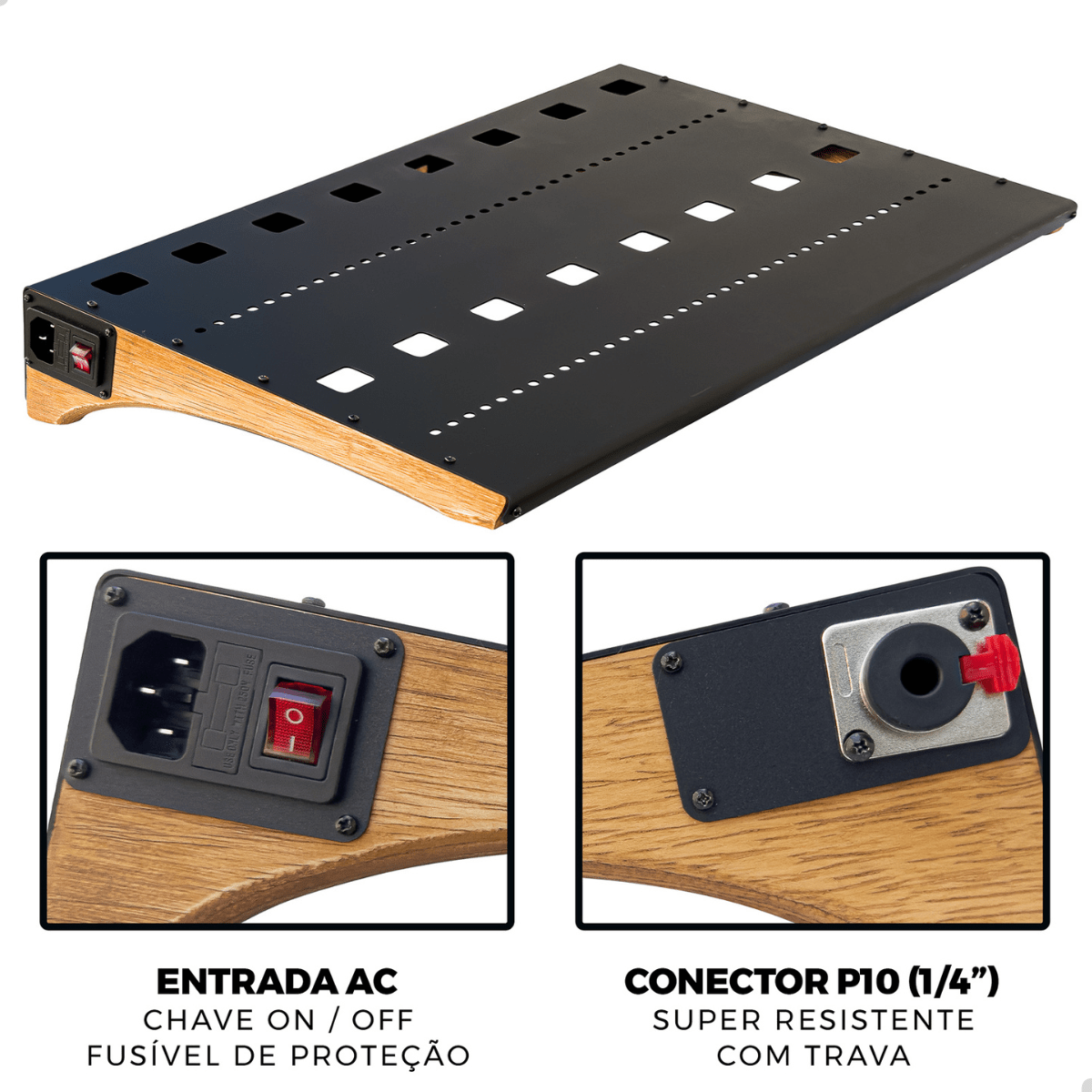 PedalBoard em Aço Reforçado Para Até 16 Pedais Eletrificado - Imagem 6